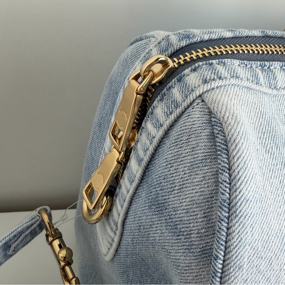 NWT Coach Rowan Large Satchel Bag In Loved Denim With Charms - Picture 12 of 16